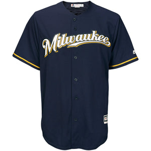 Men's Milwaukee Brewers Christian Yelich Majestic Official Cool Base Player Jersey