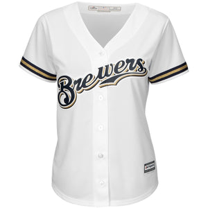 Women's Milwaukee Brewers Christian Yelich Majestic White Cool Base Player Jersey