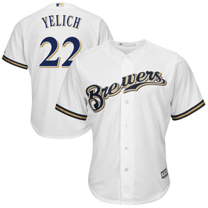 Men's Milwaukee Brewers Christian Yelich Majestic Official Cool Base Player Jersey