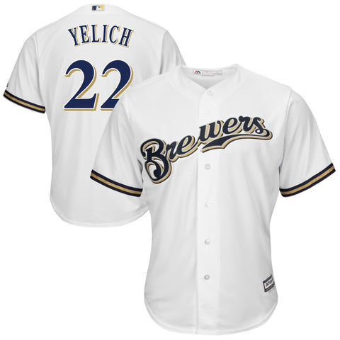 Image of Men's Milwaukee Brewers Christian Yelich Majestic Official Cool Base Player Jersey