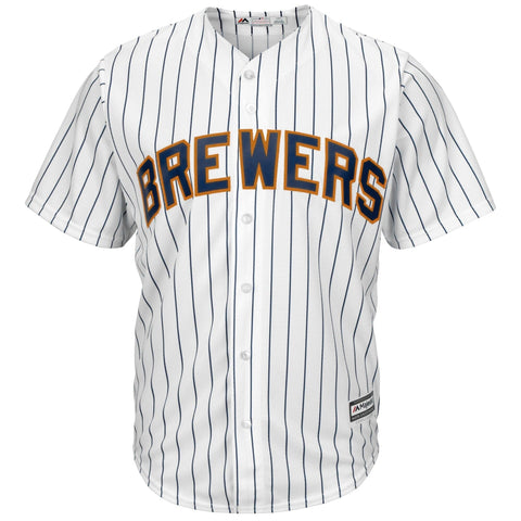 Image of Men's Milwaukee Brewers Majestic White Home Cool Base Jersey