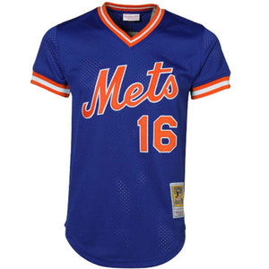 Men's New York Mets Dwight Gooden Mitchell & Ness Royal Cooperstown Mesh Batting Practice Jersey