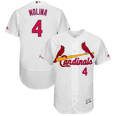 Image of Men's St. Louis Cardinals Yadier Molina Majestic Road Authentic Collection Flex Base Player Jersey