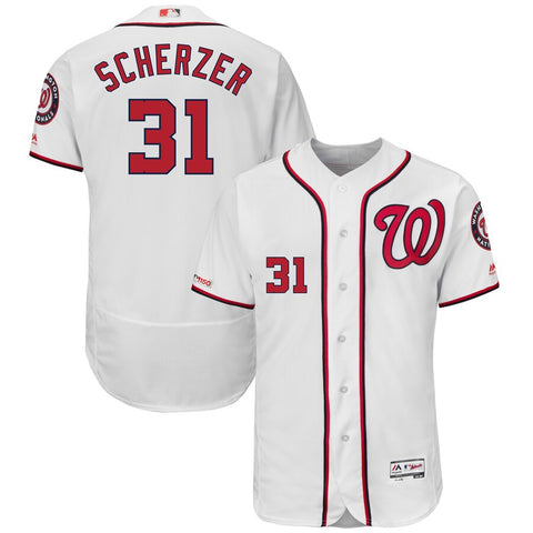 Image of Men's Washington Nationals Max Scherzer Majestic Road Authentic Collection Flex Base Player Jersey