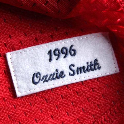 Image of Men's St. Louis Cardinals Ozzie Smith Mitchell & Ness 1994 Authentic Cooperstown Collection Mesh Batting Practice Jersey