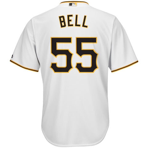 Image of Men's Pittsburgh Pirates Josh Bell Majestic White Cool Base Player Replica Jersey