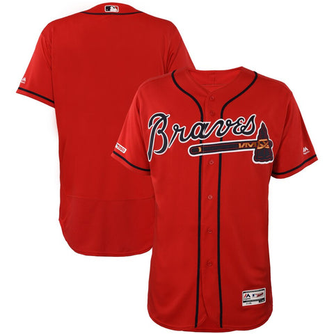 Image of Atlanta Braves Majestic Scarlet 2019 Alternate Flex Base Team Jersey