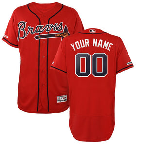 Men's Atlanta Braves Scarlet Majestic 2019 Official Cool Base Custom Player Jersey