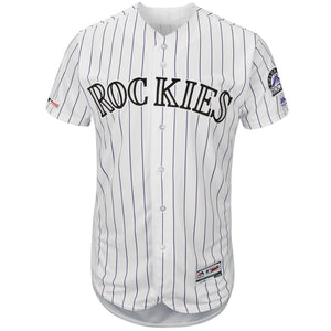 Men's Colorado Rockies Majestic White Home Flex Base Authentic Collection Team Jersey