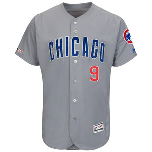 Men's Chicago Cubs Javier Baez Majestic Gray Road Collection Flex Base Player Jersey