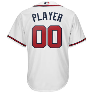 Men's Atlanta Braves Home White Majestic 2019 Official Cool Base Custom Player Jersey