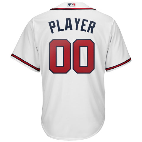 Image of Men's Atlanta Braves Home White Majestic 2019 Official Cool Base Custom Player Jersey