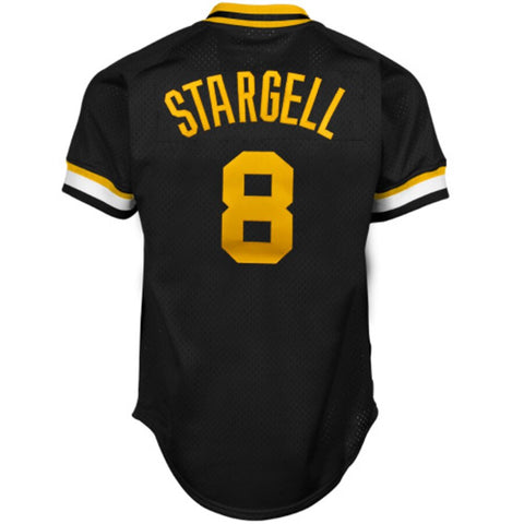 Image of Men's Pittsburgh Pirates Willie Stargell Mitchell & Ness Black 1982 Authentic Cooperstown Collection Mesh Batting Practice Jersey