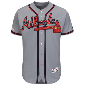 Atlanta Braves Majestic Gray 2019 Alternate Flex Base Team Jersey