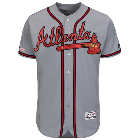 Image of Atlanta Braves Majestic Gray 2019 Alternate Flex Base Team Jersey