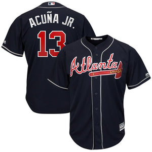 Men's Atlanta Braves Ronald Acuña Jr. Majestic 2019 Official Cool Base Player Jersey