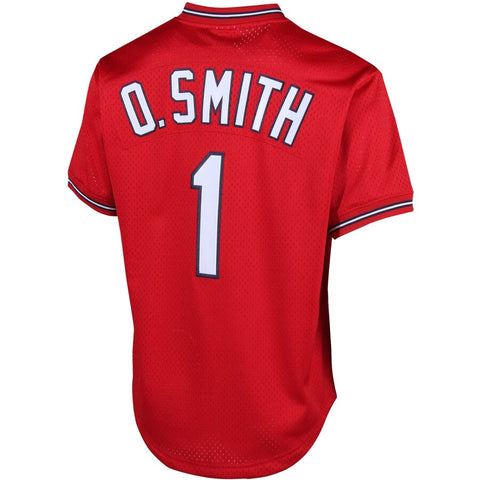 Image of Men's St. Louis Cardinals Ozzie Smith Mitchell & Ness Cooperstown Mesh Batting Practice Jersey