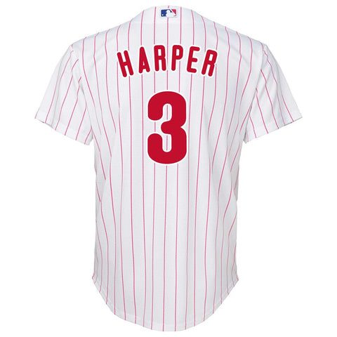 Image of Bryce Harper Philadelphia Phillies Majestic Youth Home Replica Player Jersey