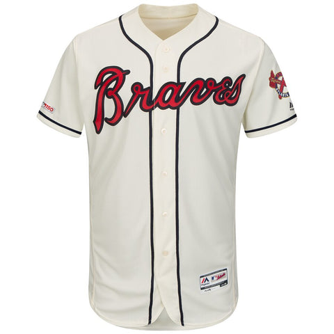 Image of Atlanta Braves Majestic Cream 2019 Alternate Flex Base Team Jersey