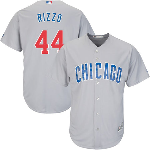 Image of Men's Chicago Cubs Anthony Rizzo Majestic Gray Official Cool Base Player Jersey