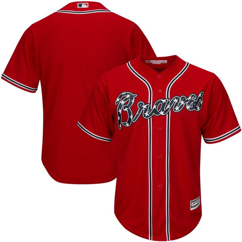 Image of Atlanta Braves Majestic Scarlet Alternate Cool Base Team Jersey