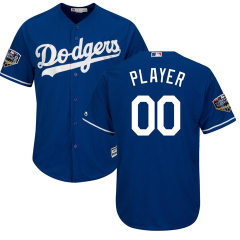 Image of Men's Los Angeles Dodgers Majestic Royal 2018 World Series Cool Base Custom Jersey