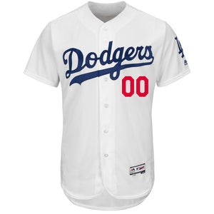 Men's Los Angeles Dodgers Majestic Home White Flex Base Collection Custom Player Jersey