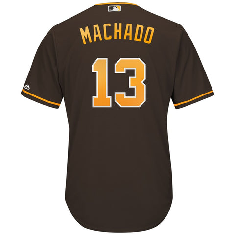 Image of Youth San Diego Padres Manny Machado Majestic Brown Official Cool Base Player Jersey