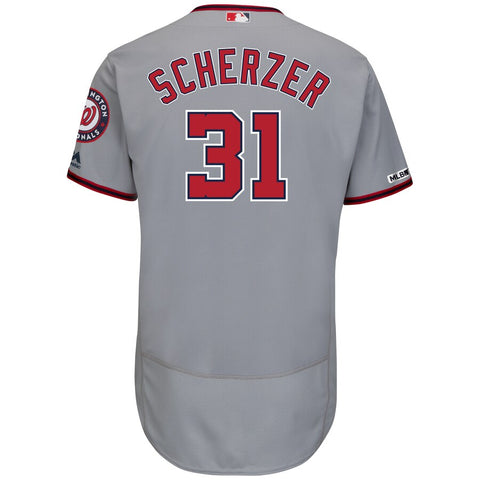 Image of Men's Washington Nationals Max Scherzer Majestic Road Authentic Collection Flex Base Player Jersey