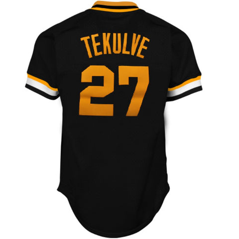 Image of Mitchell & Ness Pittsburgh Pirates Kent Tekulve 1982 Cooperstown Collection Authentic Practice Jersey - Black