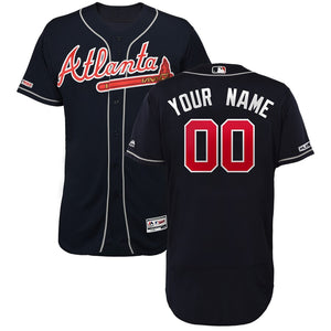 Men's Atlanta Braves Navy Majestic 2019 Official Cool Base Custom Player Jersey