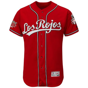 Men's Cincinnati Reds Majestic Scarlet Los Rojos Alternate Collection Custom Jersey