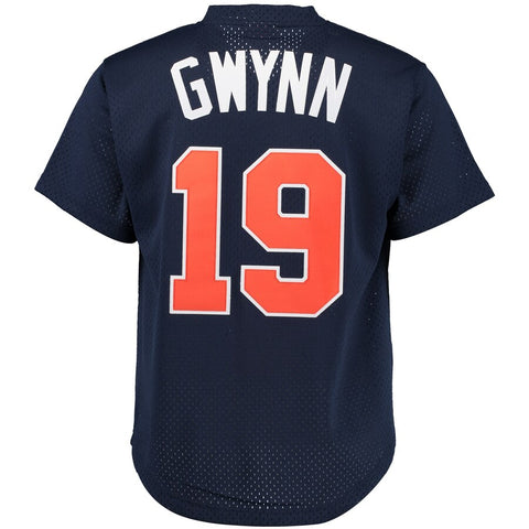 Image of Men's San Diego Padres Tony Gwynn Mitchell & Ness Cooperstown Mesh Batting Practice Jersey