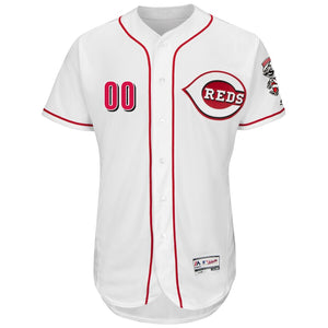 Men's Cincinnati Reds Majestic White Home Collection Flex Base Custom Player Jersey