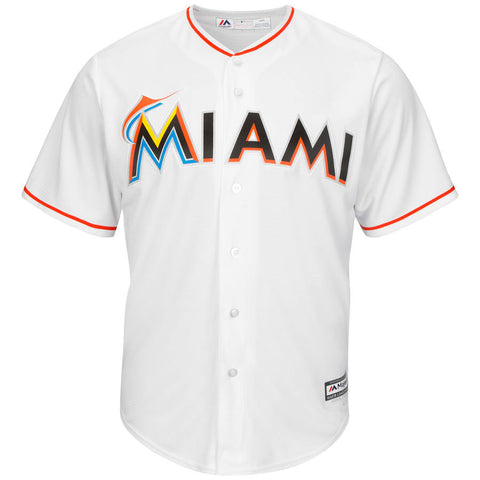 Image of Miami Marlins Majestic Official Cool Base Jersey - White