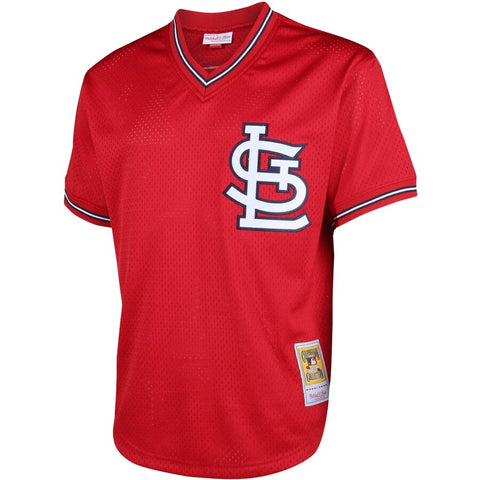 Image of Men's St. Louis Cardinals Ozzie Smith Mitchell & Ness Cooperstown Mesh Batting Practice Jersey