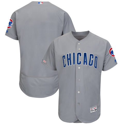 Image of Men's Chicago Cubs Majestic Road Gray Flex Base Authentic Collection Custom Jersey