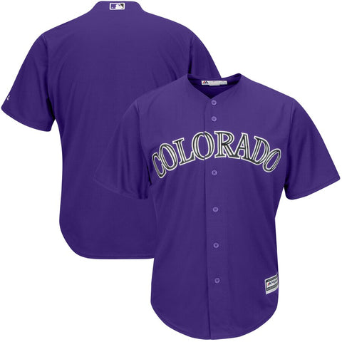 Image of Men's Colorado Rockies Majestic Purple Alternate Official Cool Base Team Replica Jersey