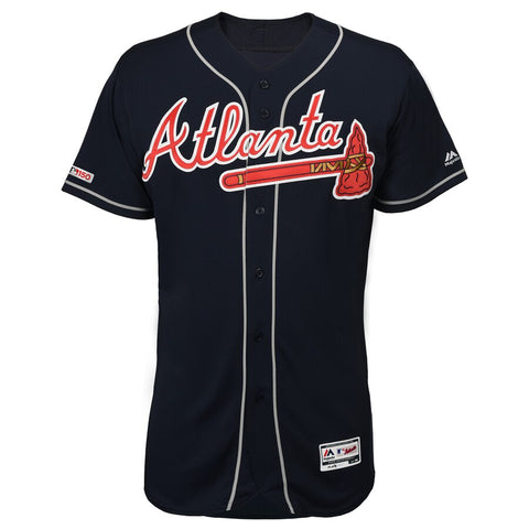 Image of Atlanta Braves Majestic Navy 2019 Alternate Flex Base Team Jersey