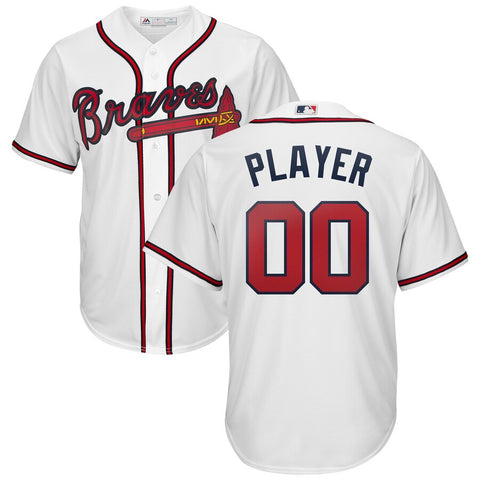 Image of Atlanta Braves Majestic White Home 2019 Cool Base Custom Jersey