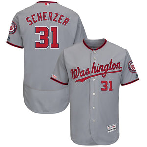 Men's Washington Nationals Max Scherzer Majestic Road Authentic Collection Flex Base Player Jersey