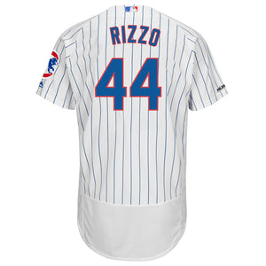 Men's Chicago Cubs Anthony Rizzo Majestic Home White/Royal Flex Base Collection Player Jersey