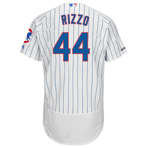 Image of Men's Chicago Cubs Anthony Rizzo Majestic Home White/Royal Flex Base Collection Player Jersey