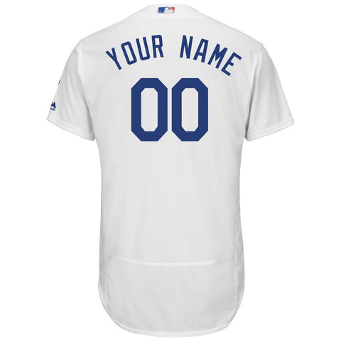 Image of Men's Los Angeles Dodgers Majestic Home White Flex Base Collection Custom Player Jersey