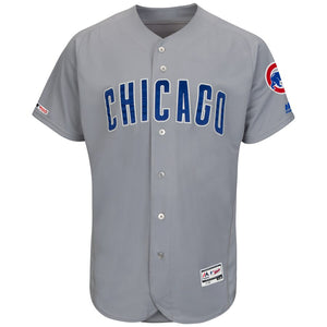 Men's Chicago Cubs Majestic Road Gray Flex Base Authentic Collection Custom Jersey