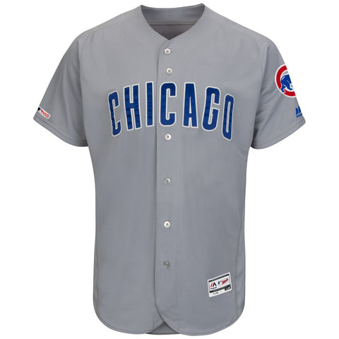 Image of Men's Chicago Cubs Majestic Road Gray Flex Base Authentic Collection Custom Jersey