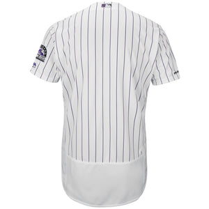 Men's Colorado Rockies Majestic White Home Flex Base Authentic Collection Team Jersey