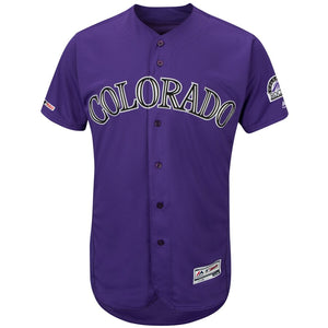 Men's Colorado Rockies Majestic Purple Alternate Collection Flex Base Team Jersey