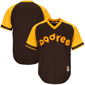 Men's San Diego Padres Majestic Brown Alternate Big & Tall Cooperstown Cool Base Jersey