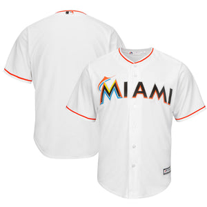 Miami Marlins Majestic Official Cool Base Jersey - White